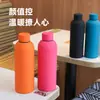 Botella deportiva de boca pequeña recubierta de goma, taza aislante de acero inoxidable 304 de doble capa al vacío, taza recta de boca pequeña estilo americano