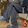 Pantalones Retro de Pana Estilo Americano Pantalones Sucios para Mujer de Primavera Cálidos y a Prueba de Frío Forrados de Polar Pantalones de Alta Calidad