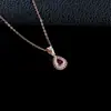 Collar europeo y americano transfronterizo de plata S925 para mujer con forma de lágrima de rubí cultivado en laboratorio, totalmente incrustado de diamantes, lujoso para cumpleaños y aniversarios, lujo ligero