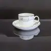 Conjunto de Xícara e Pires para Café Estilo Coreano Transfronteiriço Xícara de Café Branca Pura Xícara de Cerâmica Conjunto de Xícara e Pires para Café para Home Office Venda por Atacado