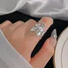 Versión coreana del diseño de nicho sentido 925 plata de ley anillo de viento frío mujeres no se desvanecen anillo abierto anillo joyería al por mayor