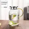Jarra de Água Fria de Vidro para Casa, Resistente a Altas Temperaturas, Grande Capacidade, Resistente ao Calor, à Prova de Explosão, Bule de Água Fria, Conjunto de Água