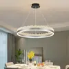 Lámpara de Sala de Estar Nueva 2025 Minimalista Moderna Artística Nórdica Duplex Villa Pasillo Anillo Círculo Lámpara de Restaurante