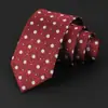 Gravata Masculina Bordado Jacquard Gravata Vermelha Gravata Masculina de Alta Qualidade Amarrada à Mão Traje Formal Fabricante Personalizado Estoque Pronto Atacado