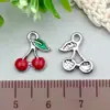 Serie de Llaveros DIY de Esmalte Blanco K Cereza Plátano Dibujos Animados Más Vendidos Transfronterizos Colgantes Accesorios de Joyería de Aleación Adornos Colgantes