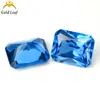 Colección de color cristal afilado biselado rectangular fondo puntiagudo superficie del anillo zafiro sintético piedra desnuda fabricantes en stock venta al por mayor