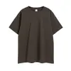 Popular Camiseta de Algodón 260g Tendencia Nacional Versión Grande Hombros Descubiertos Color Sólido para Hombres y Mujeres Estampado Oversize Manga Corta Pesada Personalización