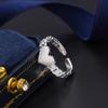 Difeng 999 prata pura escovado lindo anel feminino torção ins estilo design sentido em forma de coração anel personalidade plain ring pulseira