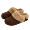 Mules de Piel Suave Suela Gruesa Felpa Casual Punta Cerrada para Mujer Ropa de Exterior 2026 Nuevas Botas de Nieve de Invierno Pantuflas de Algodón con Piel