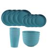 Juego de vajilla de paja de trigo Amazon transfronterizo plato Tazón Taza traje de vajilla traje de regalo de trigo lata + LOGOTIPO