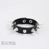 Pulseira punk de couro com tachas de fileira única, estilo punk europeu e americano, pulseira masculina estilo rock única e moderna, best-seller transfronteiriço