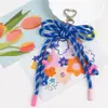 Xiaohongshu Série Miu Tendência Bolsa de Palha Trançada Fresca Acessório Chaveiro de Celular Acessório de Pequeno Presente