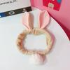 Ouyang Nana's Face Wash Hair Band Grey Rabbit Hair Ball Tridimensional Orelha de Coelho Hair Band Plush Face Wash Hair Band para Mulheres