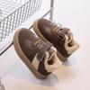 Zapatos para Niños Zapatos Deportivos Forrados de Felpa Zapatos de Algodón para Niños Cálidos Estilo Invierno 2025 Niñas Bebé Suela Suave Antideslizante Invierno