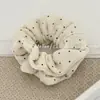 Scrunchie de Punto con Lunares Estilo Coreano, Banda Doble para Cintura, Moño, Cola de Caballo Baja, Goma para el Cabello, Cuerda Simple para el Cabello, Flor para el Cabello