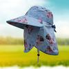 Sombrero de sol de ala ancha para primavera y verano, sombrero de sol para secado al aire libre en granja, sombrero de sol con protección solar para ciclismo, sombrero de té con máscara a prueba de polvo para mujer