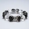 Pulsera de Cristal Negro Fuegos Artificiales Mar de Pena de Nieve para Mujer, Diseño de Moda, Pulsera de Lujo Ligero al por Mayor