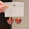 Pendientes Ankela Aguja de Plata Circonita Caballo Rojo para el Año del Caballo, Pendientes de Lujo Ligero de Gama Alta, Elegantes y Modernos Accesorios de Oreja para Mujer