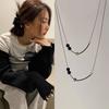 Collar de Piedra Natural Igual que el de Jiang Shiqi para Mujer Coreano Nicho Elegante Simple Versátil Cadena para el Cuello Cadena para la Clavícula Acero Inoxidable
