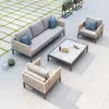 Conjunto de Sofá Externo para Sala de Estar, Varanda, Assentos ao Ar Livre, Pátio, Terraço, Cadeira Dupla de Rattan Trançado para Lazer