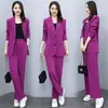 Conjunto de blazer elegante estilo internacional e calça pantalona para mulheres, atacado de outono