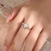 Anillo para Mujer Sanjie New Yiwu Transfronterizo Ins Encaje de Diamante Estilo Retro de Corte con Anillo Aobao
