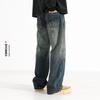 Ceecuz Jeans de Diseño Vintage Desestructurado para Herramientas para Hombre Estilo Americano Marca de Moda Lavado Antiguo Holgados Pierna Ancha Pantalones