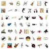 100 piezas de instrumentos musicales orquestales papelería creativa tazas equipaje cuaderno impermeable decorativo graffiti pegatinas al por mayor