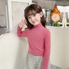 Gola Alta de Veludo Camiseta de Base Infantil Outono e Inverno 2024 Novo Estilo Roupa Íntima para Meninas Tops Quentes Infantis Roupas de Outono Dropshipping