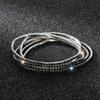 Comércio Exterior Transfronteiriço 2mm Linha Única Diamante Pulseira Elástica Strass Colorido Corrente Garra Cor Diamante Pulseira Prateada Pulseira de Diamantes para Mulheres