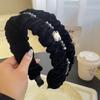 Nueva diadema de horquilla de cristal Dongdaemun de Corea del Sur, diadema de terciopelo plisado para mujer, nueva diadema que combina con todo, tocado