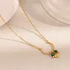 Europa y Estados Unidos joyería de moda de temperamento nuevo medieval transfronteriza anillo de acero inoxidable chapado en oro de 18K collar con colgante pequeño de amor