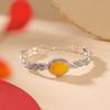 Joyería Yuebao Plata Esterlina S925 Estilo Vintage Patrón Trenzado Pulsera en Forma de Huevo Joyería Moderna y Versátil