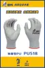 Guantes Dengsheng PU518 de poliéster de 13 agujas con palma recubierta de PU - gris