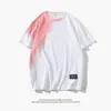 Nueva Camiseta de Algodón de Manga Corta para Hombre Verano Moda Suelta Ropa Marca de Moda Estilo Hong Kong Estudiante Manga de Cinco Puntos Cuello Redondo Camiseta Corta Hombre 2023