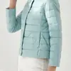Chaqueta Corta Ligera de Plumas para Mujer Estilo 2026 con Cuello Redondo, Forro de Plumas de Pato Blanco, Abrigo Versátil de Moda Coreana Transfronterizo