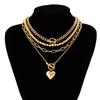 Collar de traje con cuentas simples de estilo europeo y americano para mujer, dulce y fresco collar geométrico con hebilla corta, joyería de amor