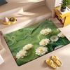 Alfombrilla de Suelo de Barro Diatomeas con Flores para Baño del Hogar, Felpudo Antideslizante para Puerta, Alfombrilla Absorbente de Secado Rápido para Pies, Puerta de Baño, Inodoro