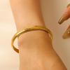 Pulsera de Acero Inoxidable Estilo Ins de Moda Transfronteriza Europea y Americana para Mujer con Flor de Bambú Gota de Agua Geométrico Abierto