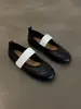 Zapatos Casuales Planos Ligeros de Punta Redonda Negros para Viajar, Zapatos de Piel con Bloques de Color para Mujer, Suela Suave con Velcro, Producto Nuevo, Cómodos para Caminar
