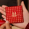 Nuevo Estilo Sobres Rojos Pequeños Específicos para Bodas para Bloqueo de Puerta y Ceremonia de Recogida, Paquetes Rojos Cuadrados de Doble Doblez Personalizados para Bodas con Palabras Felices para Lanzar