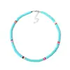 Europa y Estados Unidos cadena corta bohemia transfronteriza Hecha a mano Disco 6mm collar de cerámica suave de color mixto cadena clavicular A