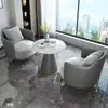 Sofá individual de lujo ligero y juego de mesa de café para ocio, recepción de hotel, reunión en oficina de ventas, silla de recepción de salón de belleza