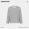 Moletom Casual de Manga Longa Falso Duas Peças Masculino Zoewatson 2026 Inverno Novo Camiseta Básica Gola Redonda