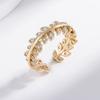 Anillo de Trigo Hueco Seiko Transfronterizo de Venta Caliente de Japón y Corea del Sur para Mujer Temperamento Rico de Hoja Única Sentido de Alto Nivel No se Desvanece Anillo Abierto