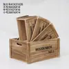 Caja con marco de madera almacenamiento y organización de madera maciza caja de tiras de madera accesorios para exhibición de frutas de ciudad caja de madera rectangular decoración
