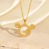 Série de Desenhos Animados de Animais Transfronteiriços, Colar Elegante e Deslumbrante Todo em Diamante, Design Moderno e Personalizado, Acessório de Corrente para Clavícula Versátil