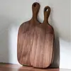 Bandeja de madera maciza para tostadas de bistec, tabla de cortar de madera de nogal negro norteamericano para bistec, bandeja de madera para servir bocadillos, pan, fruta