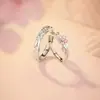 Anillo de Diamante Sakura For You para Pareja para Hombres y Mujeres, Diseño Pequeño Estilo Ins, Flor de Alta Gama con Diamantes, Anillo de Moda y Versátil