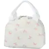 Bolsa de Almoço Lancheira Térmica Bolsa Cooler de Armazenamento À Prova de Vazamentos Bolsa de Mão de Veludo Cotelê para Trabalho Viagem Praia Piquenique